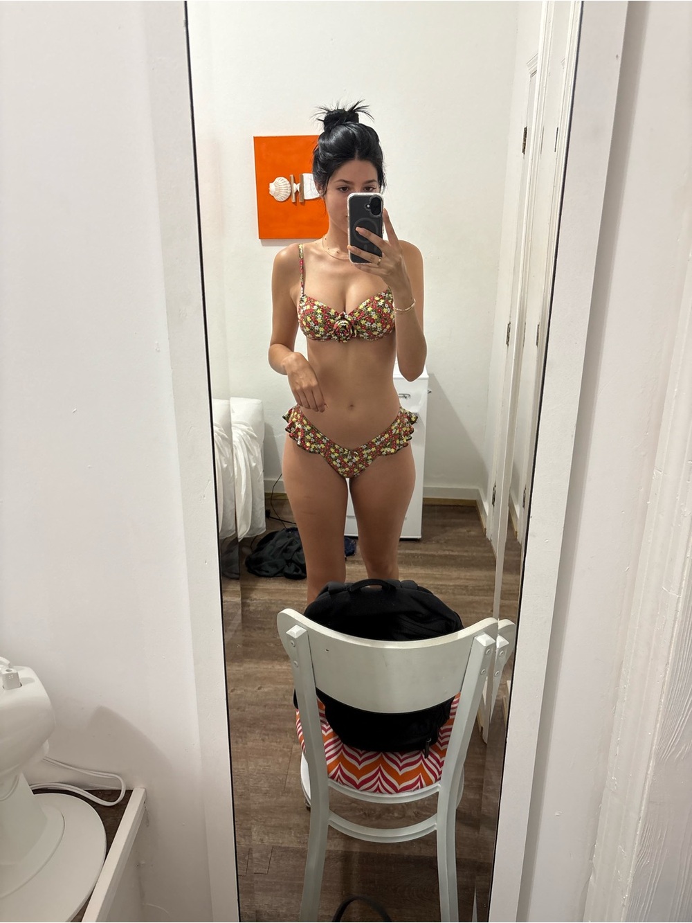 Floral Ruffle Bikini Set - Red/Green Mix - Picture 2 of 2